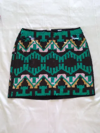 Falda étnica de lentejuelas