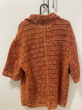 Camisa Zara crochet naranja Talla L.