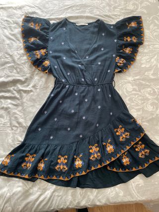 Vestido Sfera bordado azul