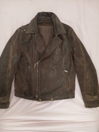 Cazadora de cuero auténtico Moto. Liquidación