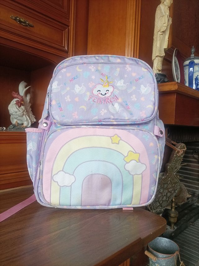 Mochila escolar infantil unicornio arcoíris
