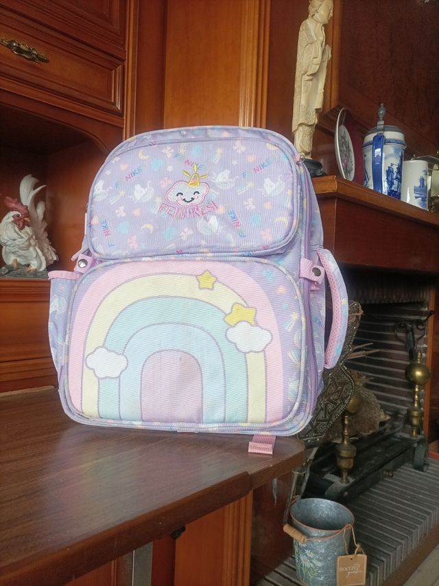 Mochila escolar infantil unicornio arcoíris
