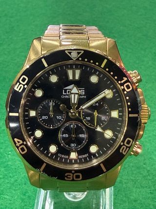 Reloj Lotus Cronógrafo Dorado Negro