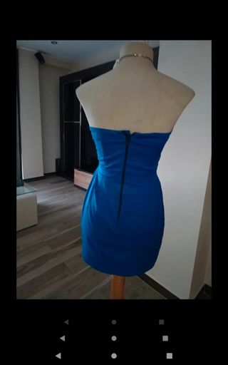 Vestido tubo azul licra