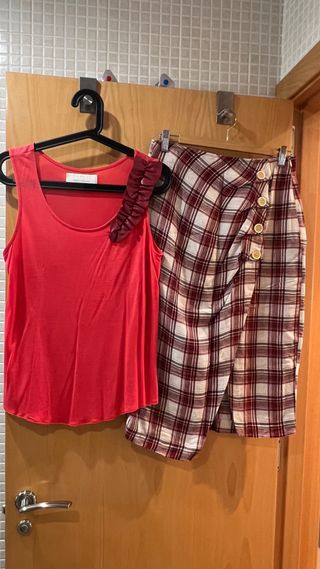 Conjunto Zara Falda y Camiseta Talla M