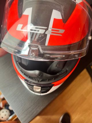 Casco Moto LS2 Talla M Naranja/Blanco