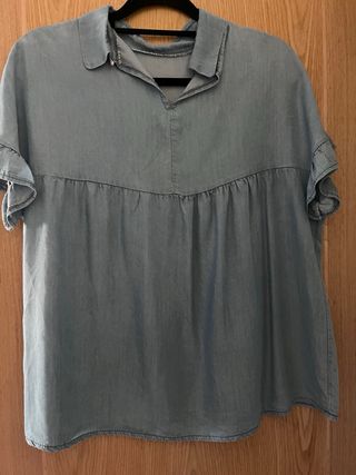 Camisa vaquera manga corta