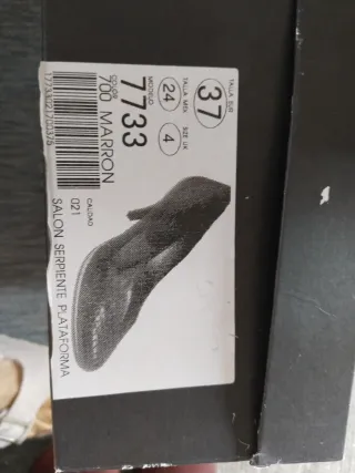 Zapatos Salón Tacón Serpiente Marrón Talla 37