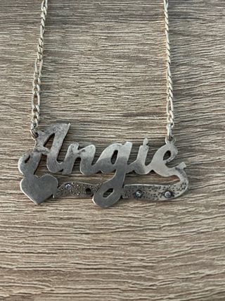 Collar Plata Nombre Angie 