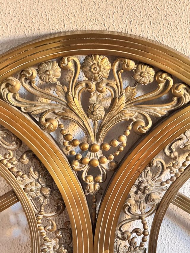 Cabecero antiguo cobre dorado, cama 1,35