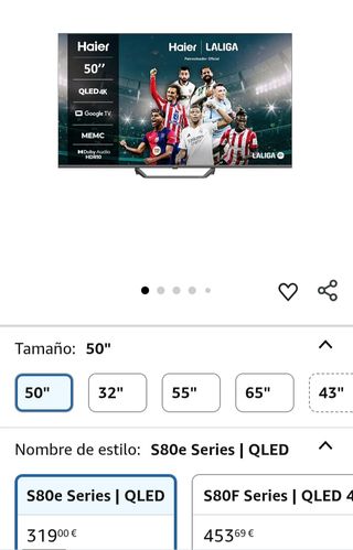 Televisor Haier 50 QLED 4K Smart TV Google TV