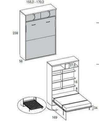 CAMA ABATIBLE MATRIMONIO S/135, FONDO 56 ̈