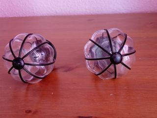 2 Candelabros Vidrio y Metal Ikea y barra de Corti