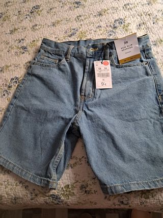 Zara Pantalón Corto Denim Mujer Talla 38