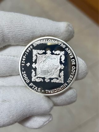 Moneda 2000 Ptas Plata Proof 1999 Barcelona