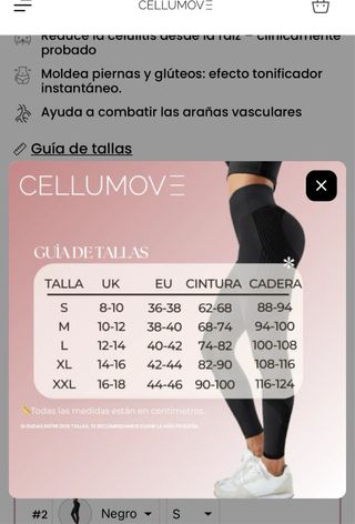 2 leggins Cellumove una Negra y Azul otra  Talla S