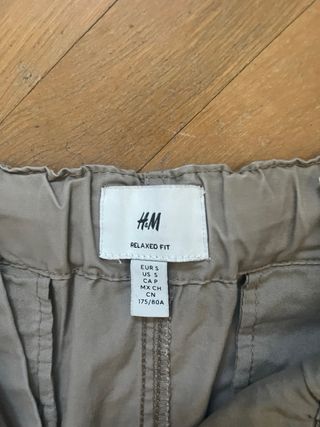 Pantalón Parachute Talla S H&M Marrón/Beige