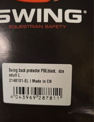 Chaleco protector equitación / hipica. Swing