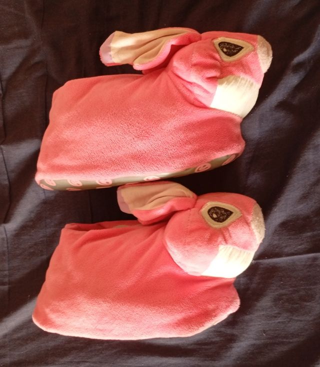 Pantuflas Conejo Peluche Talla 34 niña