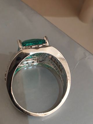 Anillo Plata 925 Hombre Piedra Verde