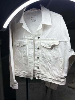 Chaqueta vaquera Pull&Bear blanca Talla S