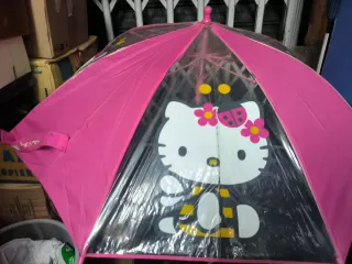 Paraguas Hello Kitty Rosa y Transparente