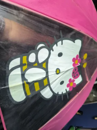 Paraguas Hello Kitty Rosa y Transparente
