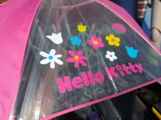 Paraguas Hello Kitty Rosa y Transparente