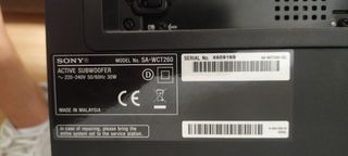Barra de Sonido Sony con Subwofer 