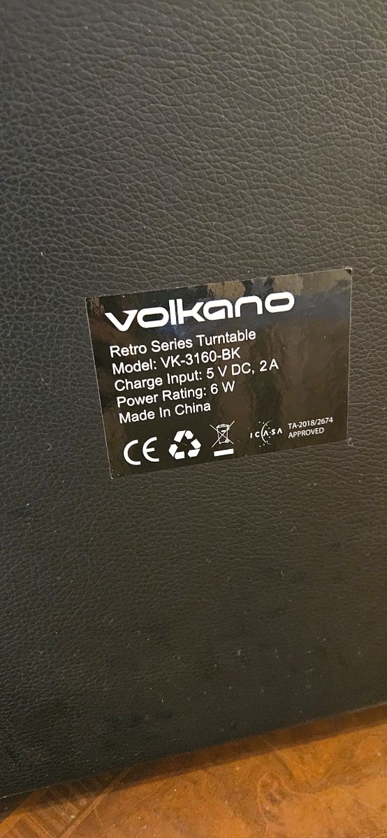 Custodia per giradischi Volkano nera