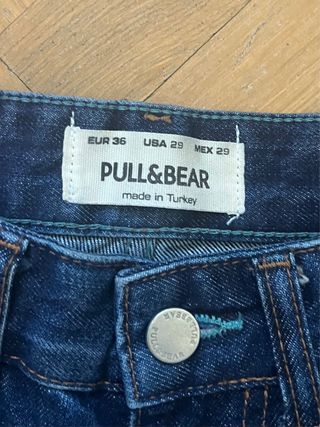 Pantalón Vaquero Azul Oscuro Talla 36 Pull&Bear