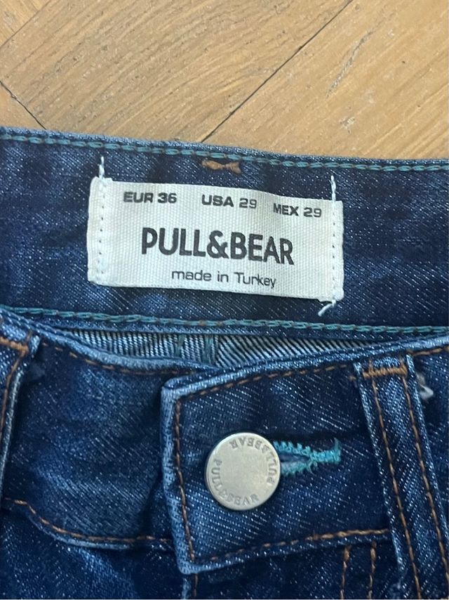 Pantalón Vaquero Azul Oscuro Talla 36 Pull&Bear