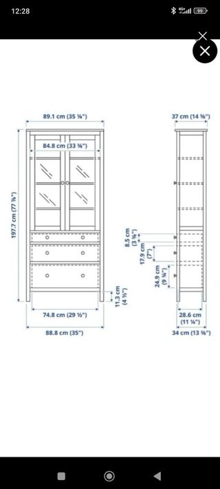 Vitrina Hemnes de Ikea 