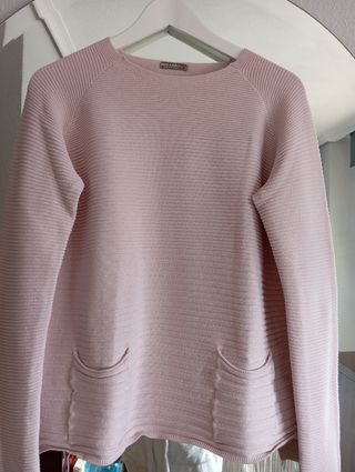 Jersey rosa palo con bolsillos
