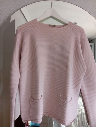 Jersey rosa palo con bolsillos