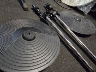 2 Platos Batería Electrónica con Soportes