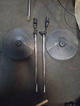 2 Platos Batería Electrónica con Soportes
