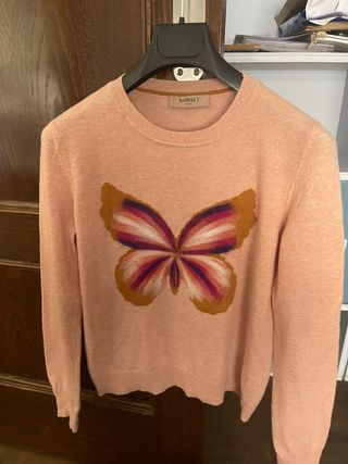 Jersey Twinset mariposa rosa
