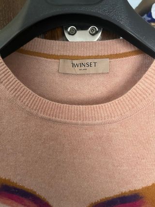 Jersey Twinset mariposa rosa