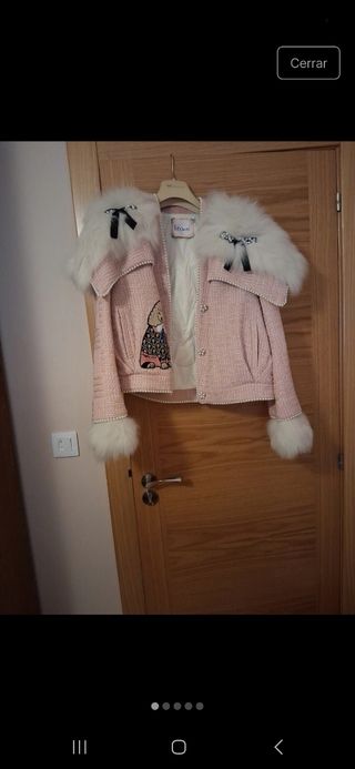 Chaqueta Le Cruel rosa con pelo
