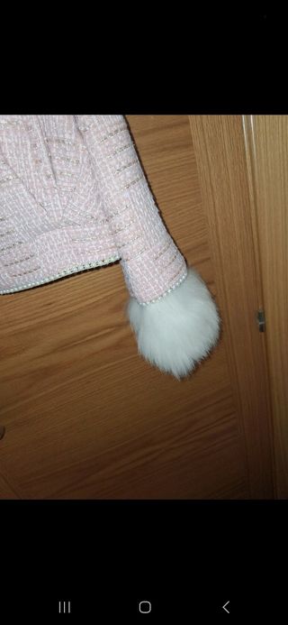 Chaqueta Le Cruel rosa con pelo