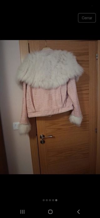 Chaqueta Le Cruel rosa con pelo