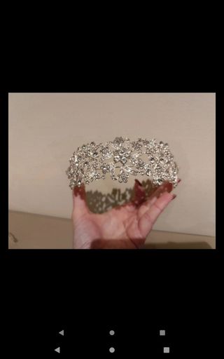 Tocado Novia Cristal Plata