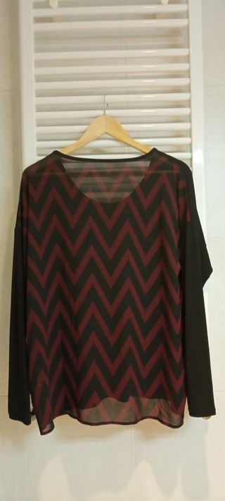 Blusa gasa con estampado geométrico T: XL