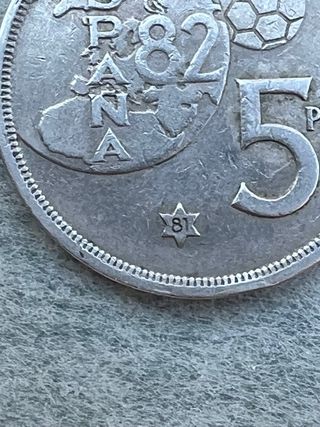 Moneda España 5 Pesetas 1982 Estrella