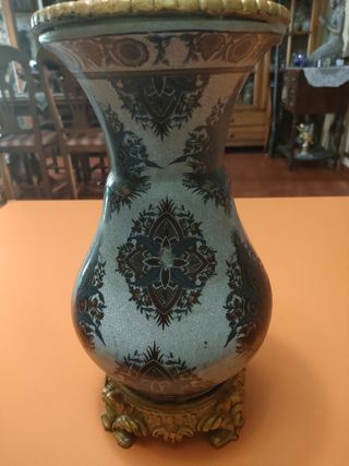 Jarrón Hindú Cerámica Resina Años 80