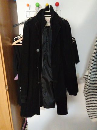 Chaqueta larga pana negra J