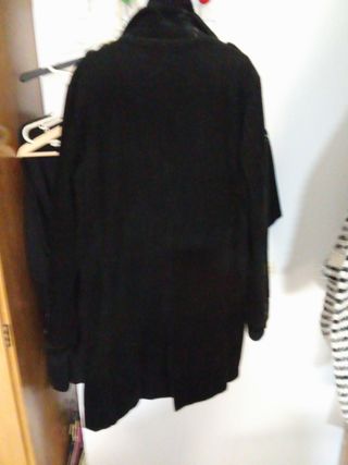 Chaqueta larga pana negra J