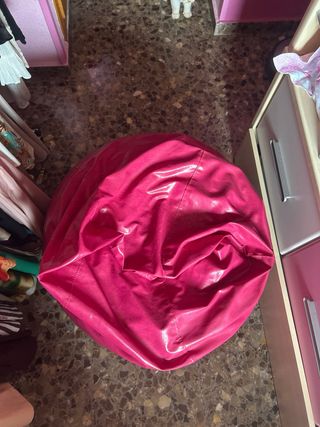 Puff rosa piel sintética