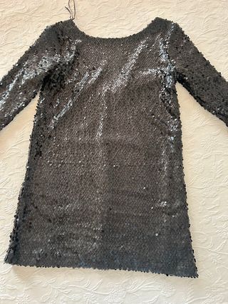 Vestido lentejuelas fiesta negro talla L